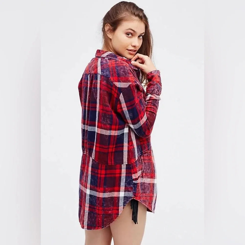 Free People Easy Street Plaid Button Up 💕